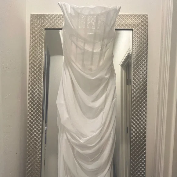 White khloe dress by Katharine Polk. Worn once! Paid $995